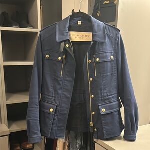 Burberry Blue Utility Jacket with Military-Inspired Design